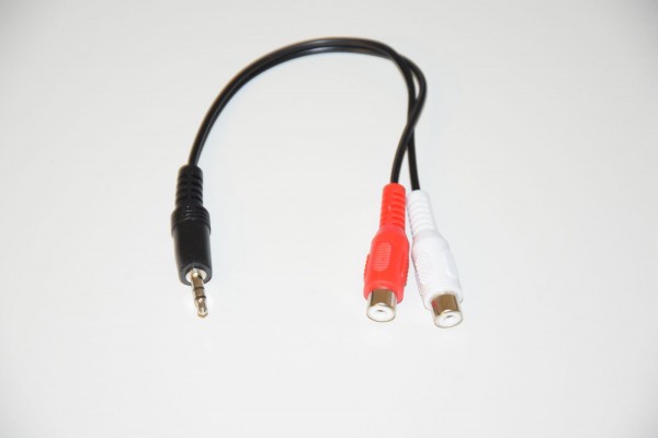 Klinken Kabel 0,2 Meter 3,5mm Stereo auf Cinch Buchse