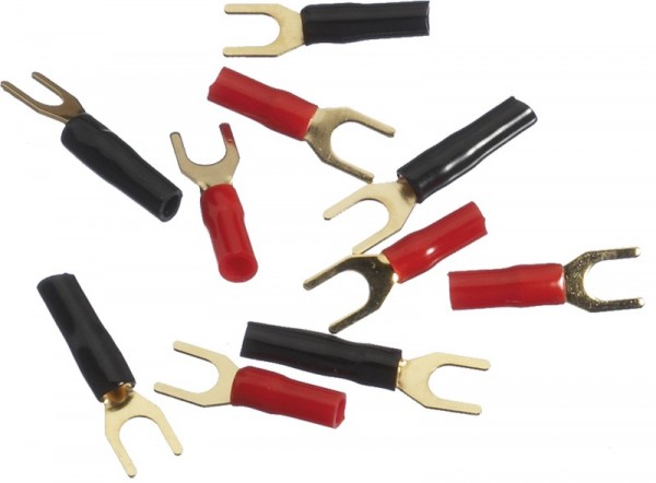 Gabelkabelschuh bis 2,0qmm rot/schwarz 10er Pack