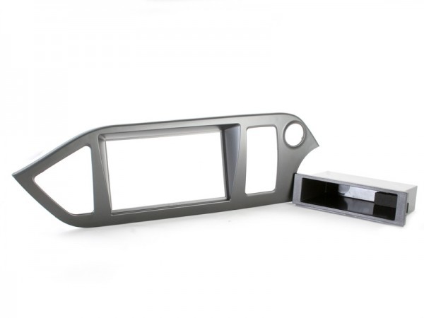 Radioblende KIA Picanto (TA) ab 2011-17 (Start Stopp) 2DIN+Fach anthra. metallic