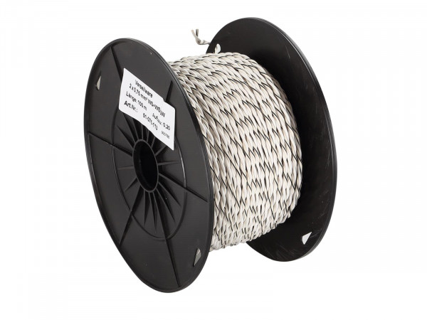 Lautsprecherkabel verdrillt 2x0.75mm² weiß/weiß-schwarz