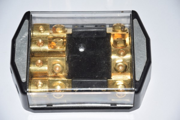 Sinuslive SB1-4 Sicherungsverteilerblock vergoldet für ANL Sicherungen B_Ware