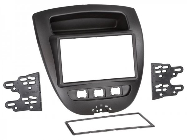 2-DIN Radioblende Toyota Aygo / Citroen C1 / Peugeot 107 05-> schwarz