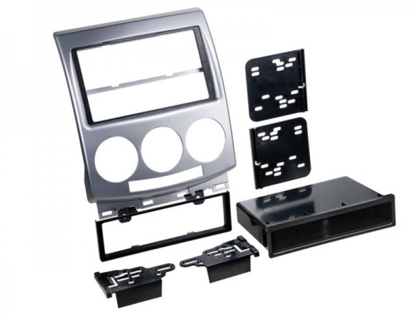 2-DIN Radioblende mit Fach Mazda 5 2005 > 2010 hell silber