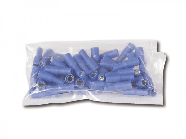 Rundsteckhülse blau, Kabel 1,5 - 2,5qmm, 100er Pack