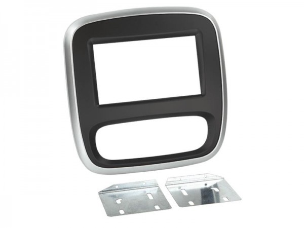 2-DIN Radioblende Renault Trafic / Opel Vivaro 2014-> schwarz/silber