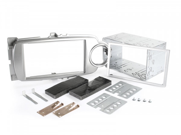 Radioblende TOYOTA Yaris (XP13) ab 2011-17 2DIN silber Installer Kit