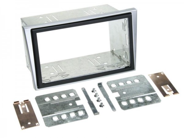 2-DIN Radioblende Opel (Trim-Rahmen Lösung / alte Version) matt-chrom