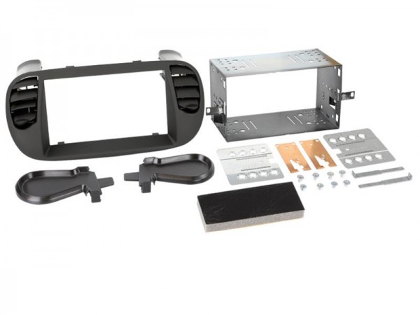 2-DIN Radioblende Fiat 500 / 500C > schwarz