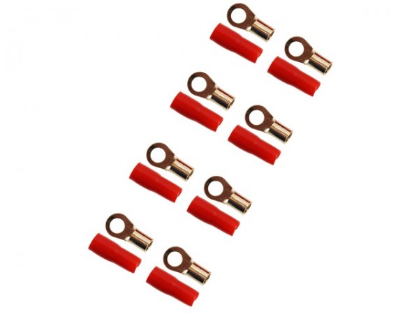 Ring Kabelschuh - 6 mm² - 10 mm² - vergoldet - rot - 1 Stück