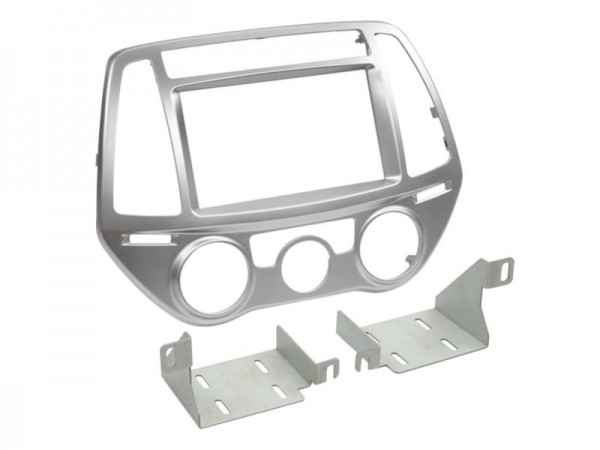 2-DIN Radioblende Hyundai i20 2013 > manuelle Klimaanlage silber