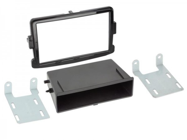 2-DIN Radioblende mit Fach Dacia / Opel / Renault piano black