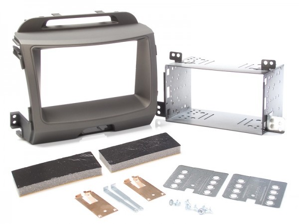 Radioblende KIA Sportage (SL) ab 2010-15 2DIN grau metallic Installer Kit