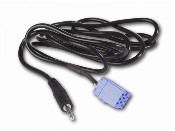 AUX IN Adapter ALFA ROMEO LANCIA FIAT ab 2007 Mini ISO blau - Klinke