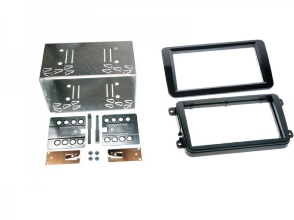 2-DIN Radioblende Seat / Skoda / VW Klavierlack / schwarz