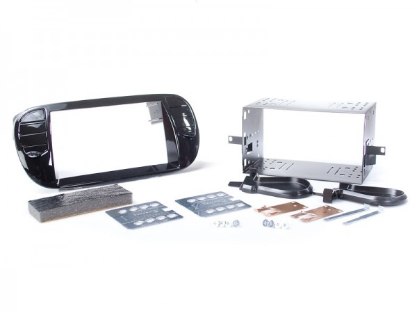 Radioblenden Kit Fiat 500 schwarz glänzend