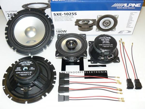 Alpine Lautsprecher Set passend für Golf3 Türen vorne / Armaturenbrett