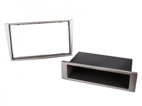 Radioblende OPEL Corsa D Astra H Zafira 2DIN+Fach silber matt