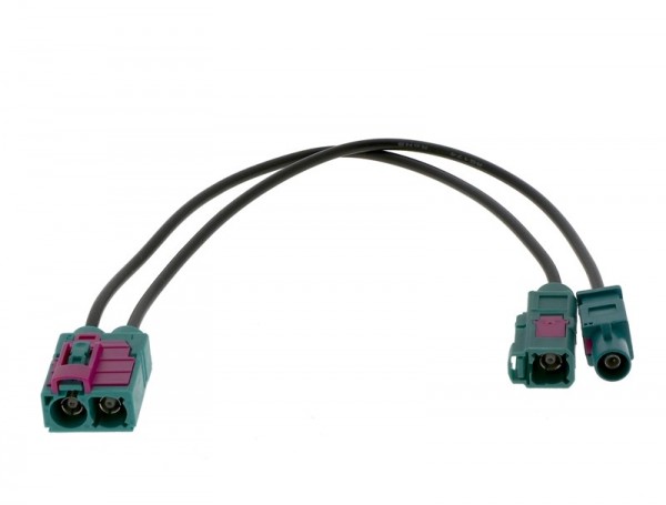 Antennenkabel DOPPEL FAKRA (F) - 1x FAKRA(F) + 1x FAKRA(M) Kabel 19cm