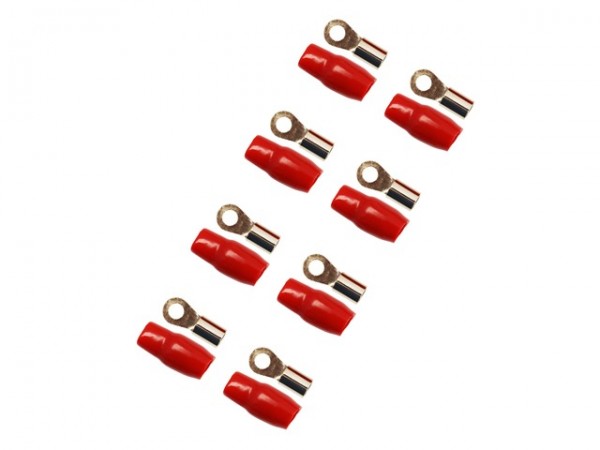 Ring Kabelschuh - M6 - 20 mm² - vergoldet - rot - 1 Stück