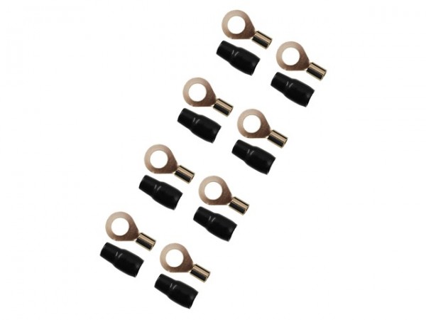 Ring Kabelschuh - 12mm - 20 mm² - vergoldet - schwarz - 1 Stück