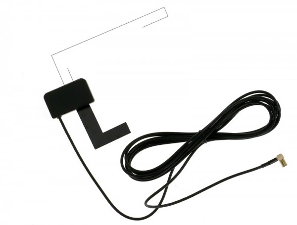 Aktive DAB+ Scheibenklebeantenne SMB Anschluss 3m Kabel