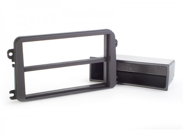 Radioblende SEAT SKODA VW 2DIN mit Fach schwarz Soft Touch