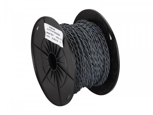 Lautsprecherkabel verdrillt 2x0.75mm² grau/grau-schwarz 100m