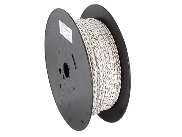 Lautsprecherkabel verdrillt 2x1.50mm² weiß/weiß-schwarz 100m