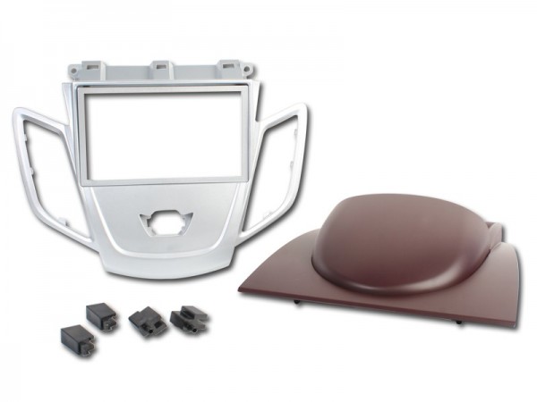Radioblende FORD Fiesta (JA8) ab 2008-18 2DIN silber Display bordeaux