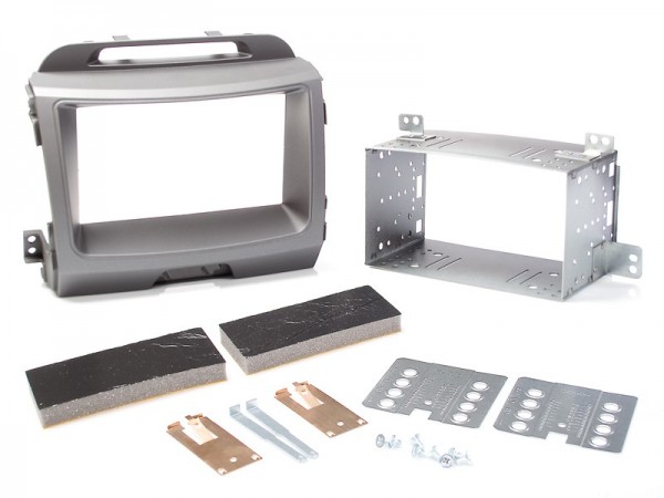 Radioblende Kia Sportage ab 2010 2DIN dunkelgrau Installer Kit