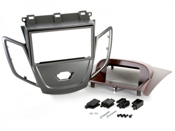 Radioblende Ford Fiesta ab 2008 2DIN graumetal Display bordeaux
