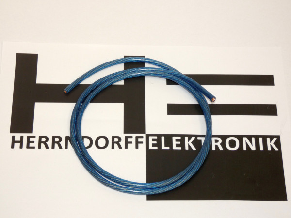Kupfer Stromkabel 6 mm² - blau transparent 1 Meter Stück