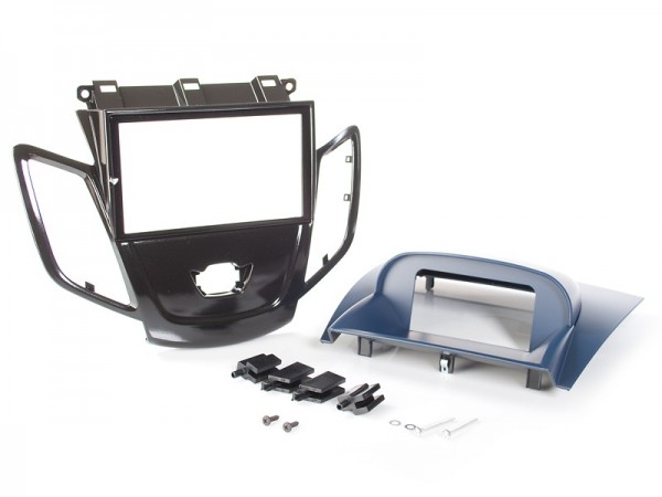Radioblende FORD Fiesta (JA8) ab 2008-18 2DIN piano black Display blau