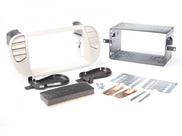 Radioblenden Kit Fiat 500 2DIN perl grau