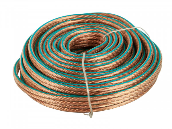 Lautsprecherkabel 2 x 4,00 mm transparent/mint 10 Meter